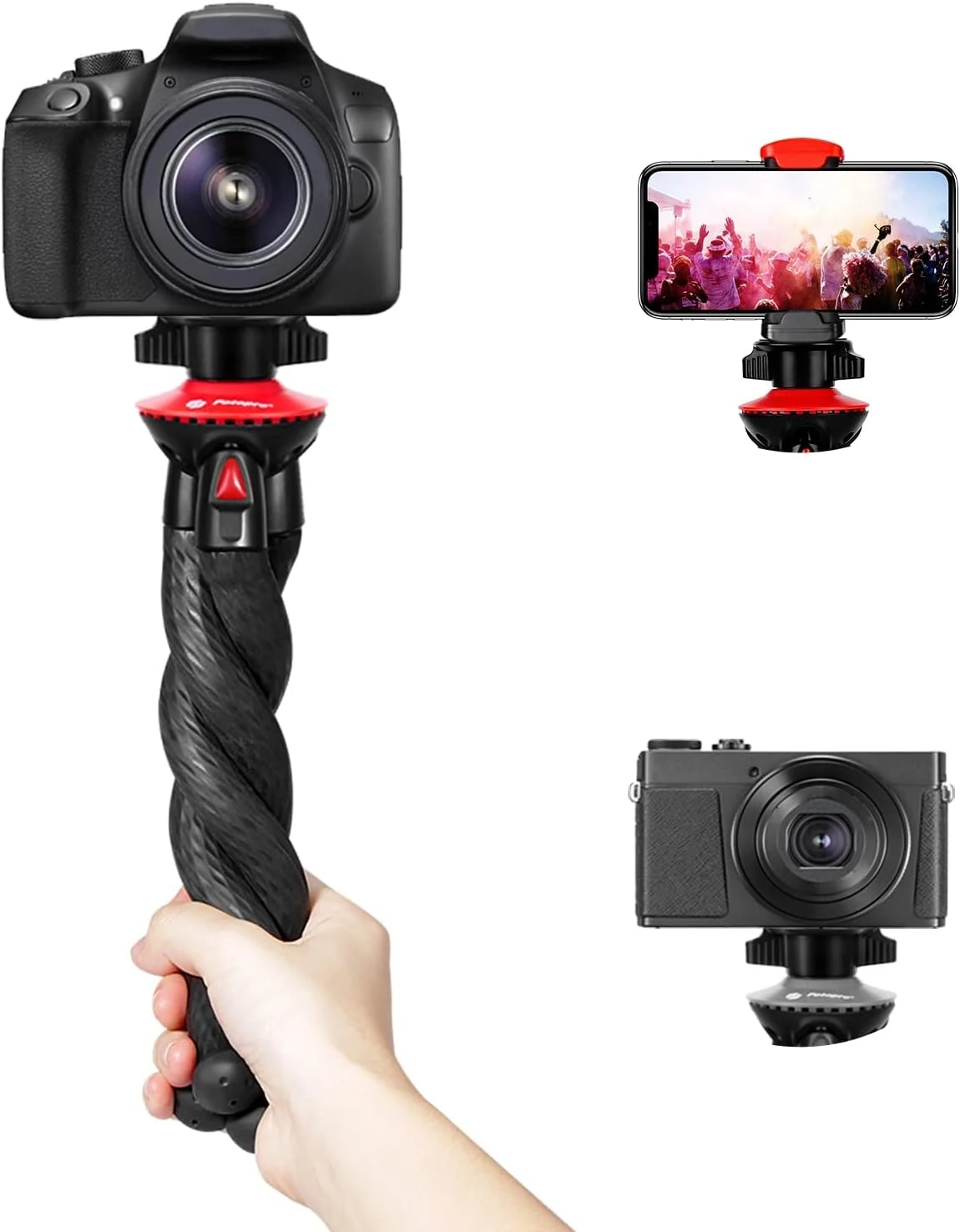 Fotopro Flexible Phone Tripod Bendable for Mini Camera Handheld Tripod Stand for Phone Vlogging Travel Video