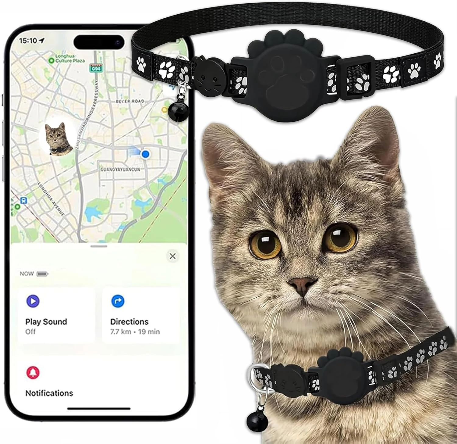 Cat Tracker GPS Collar for Cats Electronic Pet Locator (Only iOS)