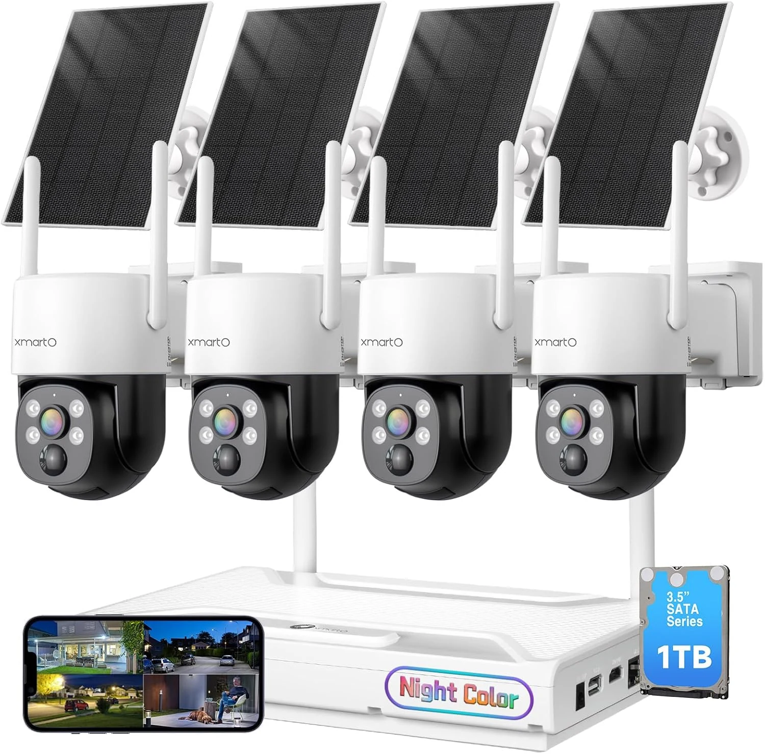 XMARTO 0-Light Night Color Solar Security Camera System, 2K HD review