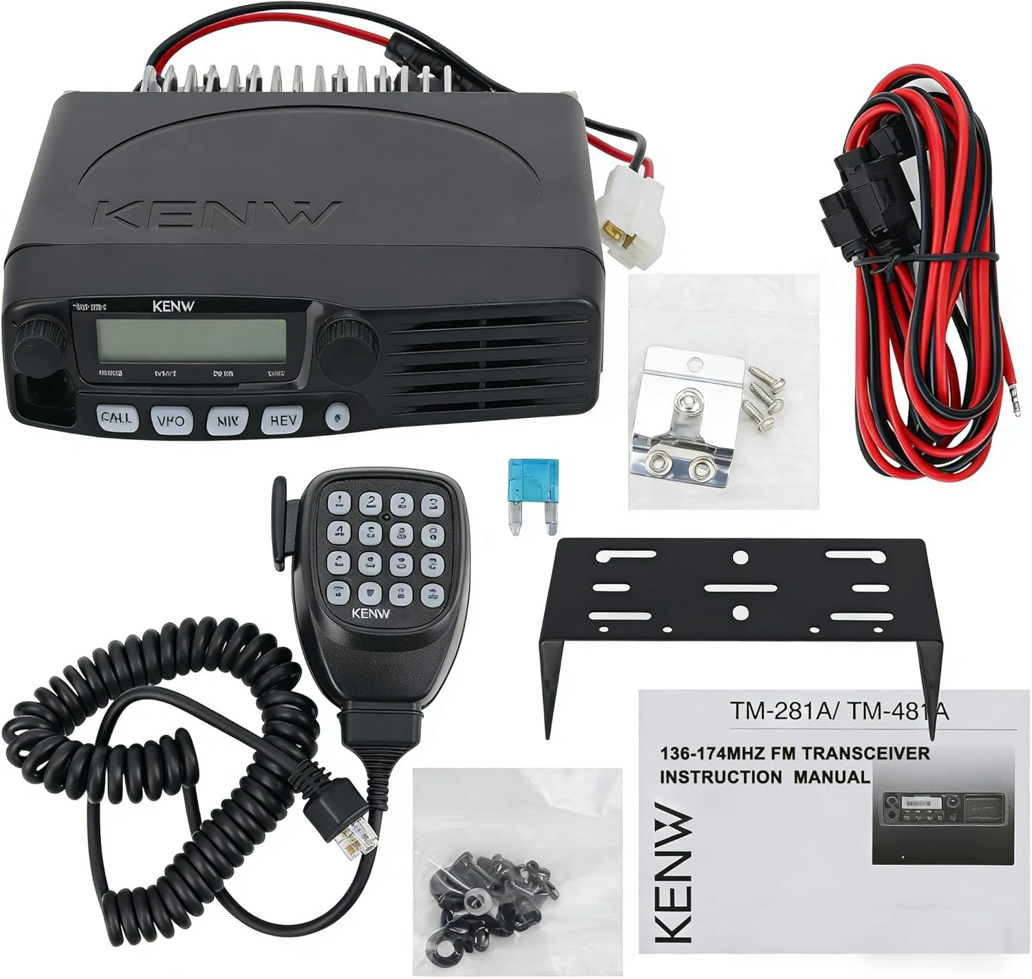 TM-281A 65W VHF Mobile Radio, 136-174MHz FM Transceiver for Car/Truck