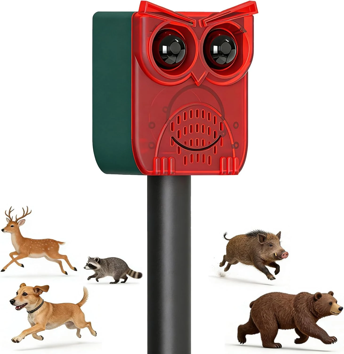 ChunHee Solar Motion Sensor Alarm Outdoor Dog Barking Alarm with 129dB Loud Alarm & PIR Motion Detection, IP65 Weatherproof Motion Activated for Deer, Coyote,Raccoons, Bears