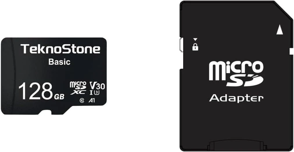 Basic 128GB MicroSDXC Flash Memory Card with Adapter 90MB/s Read 50MB/s Write