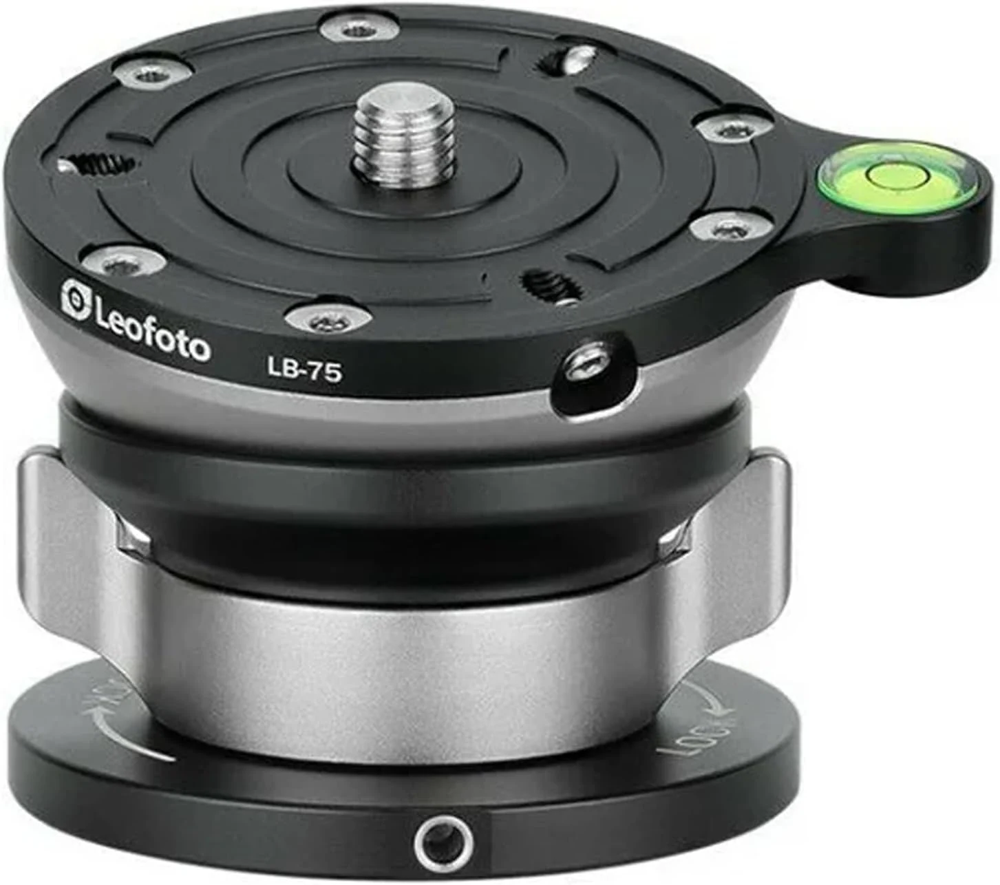 LEOFOTO LB-75 75mm Leveling Base for Tripod w Butterfly Lock Collar 55lb Max Load +/-15° Tilt