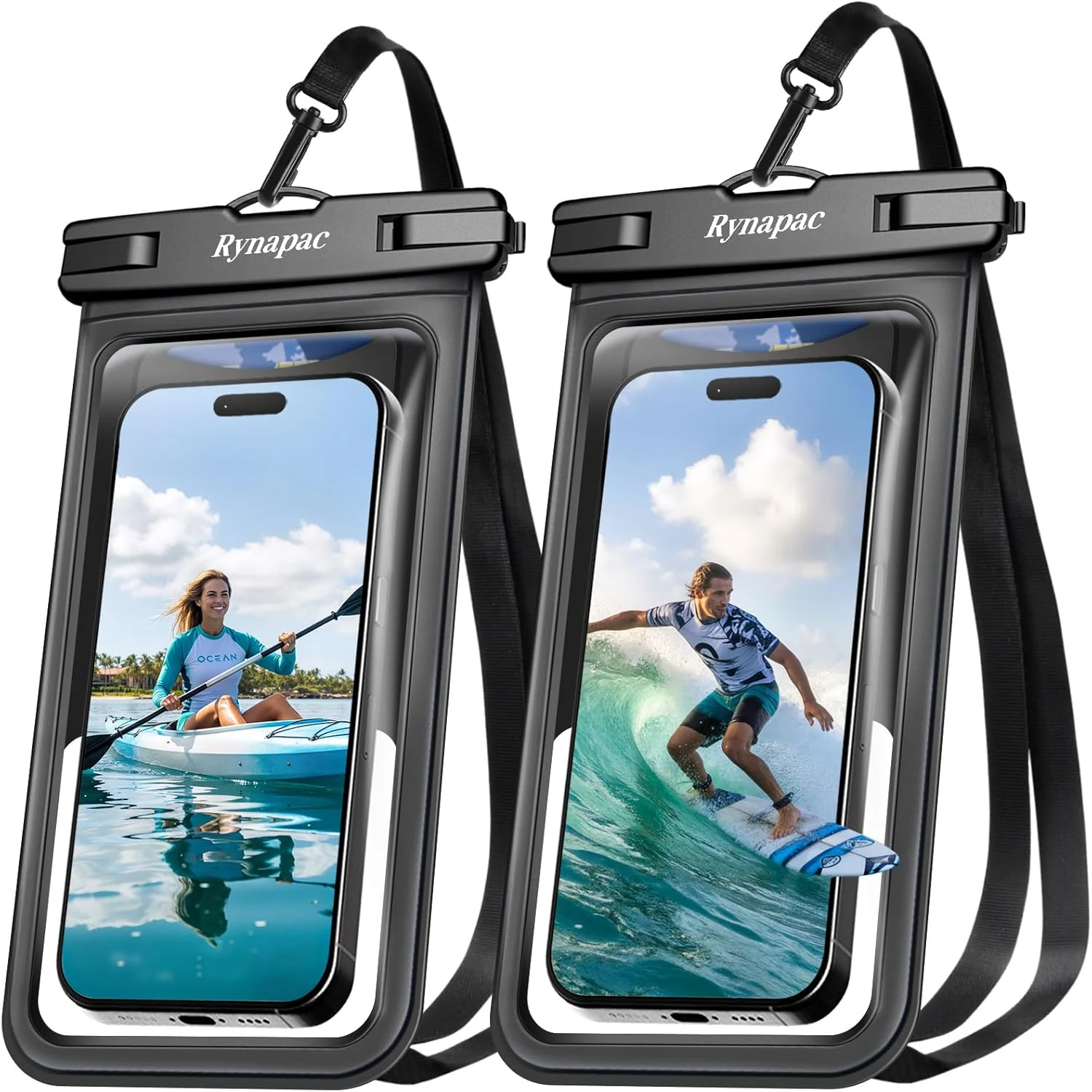 Rynapac Waterproof Phone Pouch [Up to 8.5"] - 2 Pack