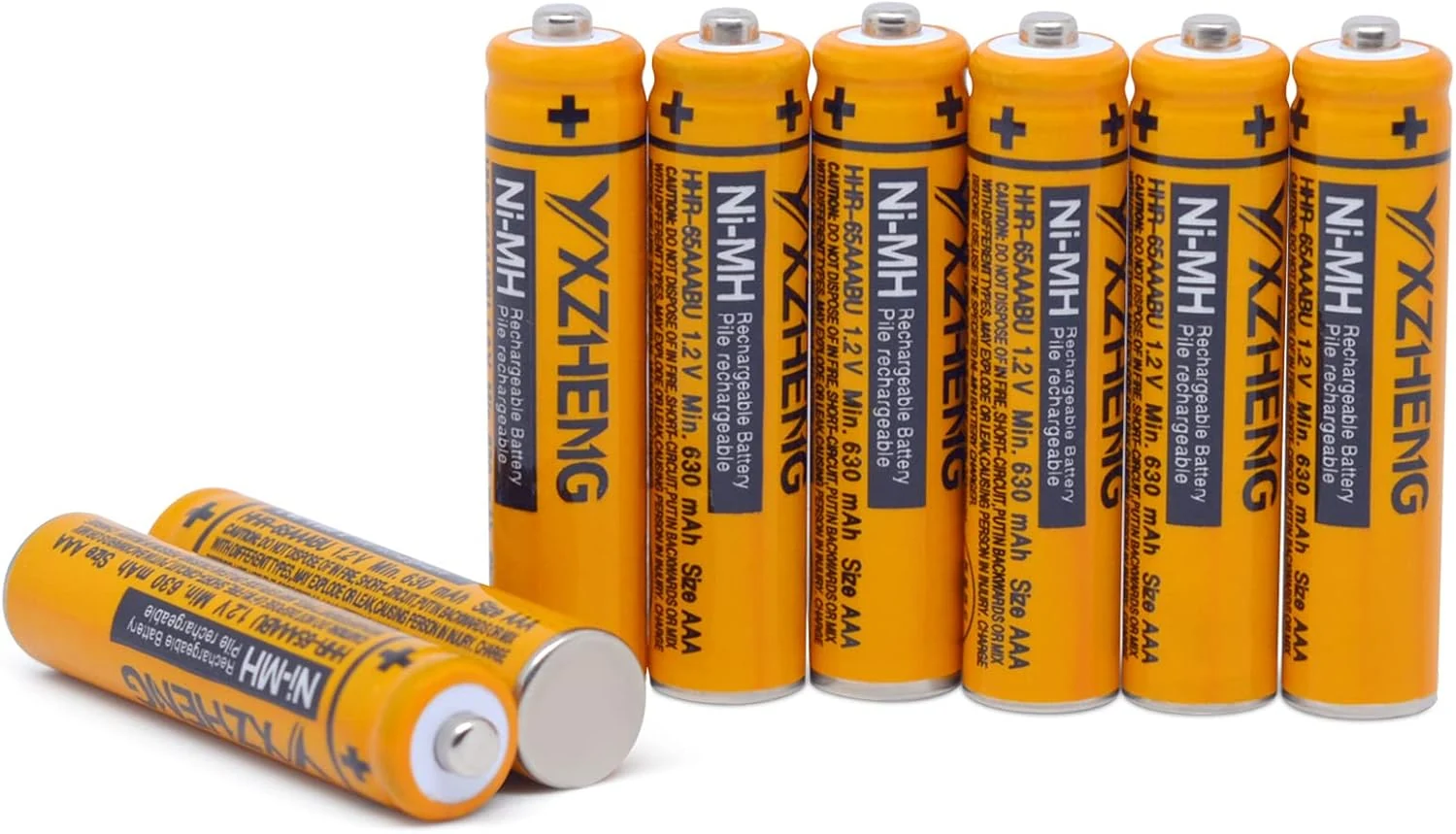 AAA Battery 8pcs 1.2V NI-MH Rechargeable 630mAh HHR-65AAABU