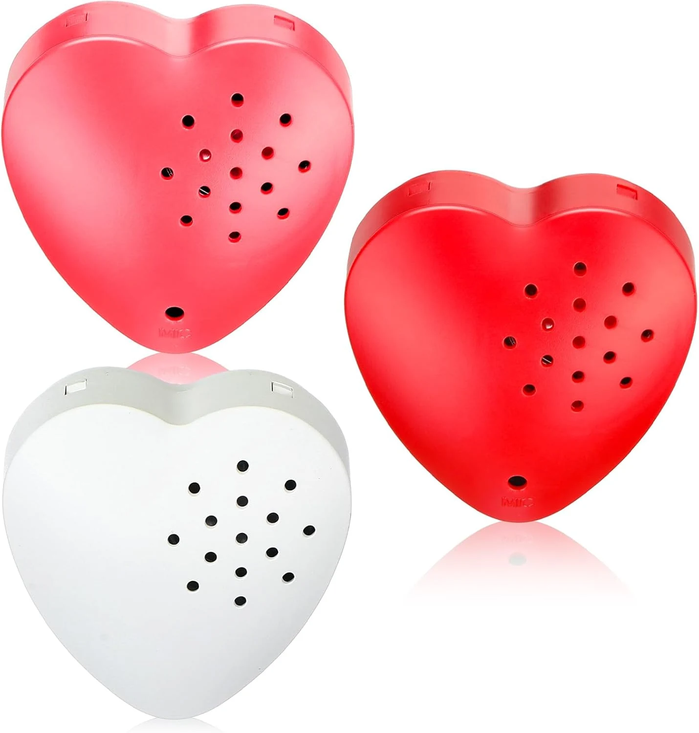 Copkim 3 Pcs 20 Seconds Valentine’s Voice Recorder for Stuffed Animal Heart Shape Sound Recorder Push Button Recordable Device