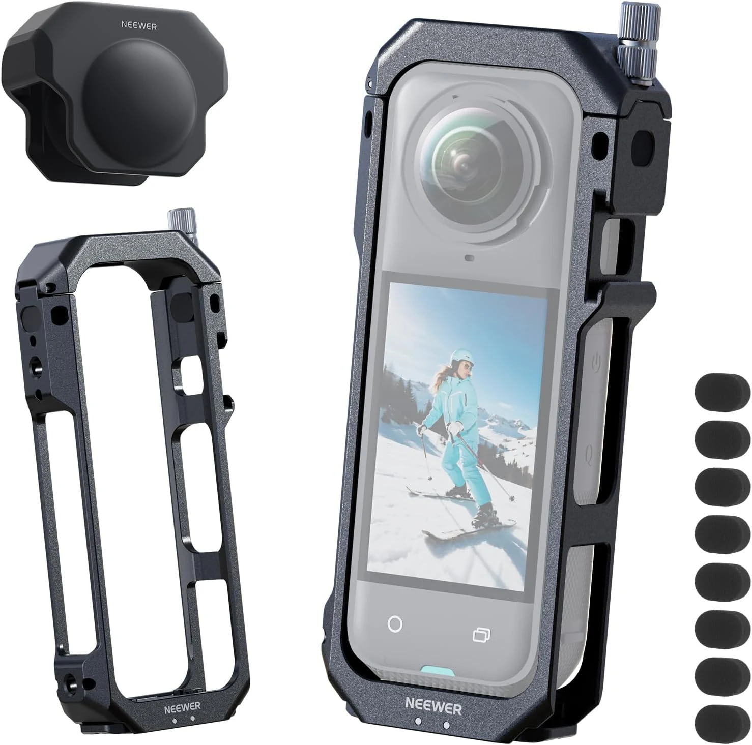 NEEWER Camera Cage for Insta360 X5, Protective Case Compatible with Insta 360 X5