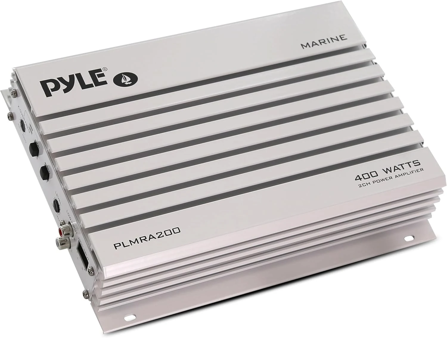 Pyle Hydra Marine Amplifier Upgraded Elite Series 400 Watt 2 Channel Bridgeable Audio Amplifier (PLMRA200)