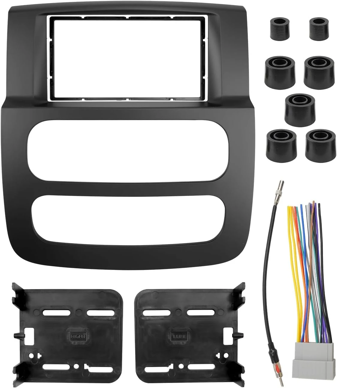 ANODZU Double Din Radio Stereo Dash Kit W/Antenna Adapter Harness Fit for Dodge RAM 1500 2500 3500 2002 2003 2004 2005