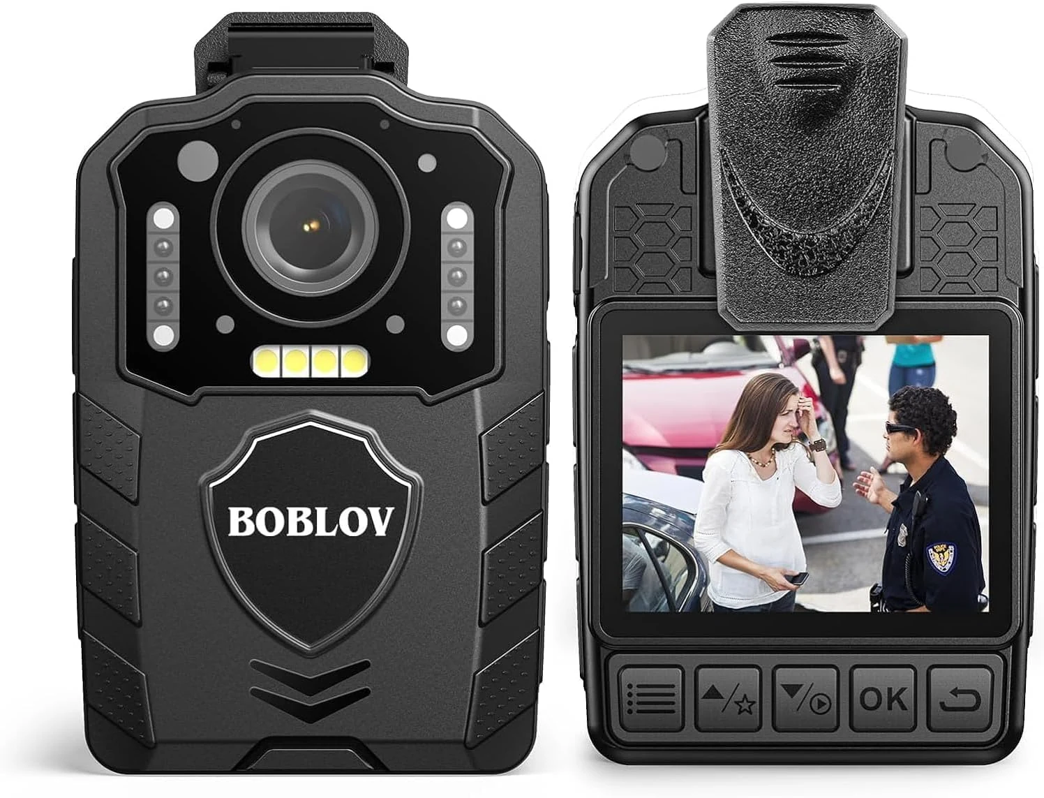 BOBLOV KJ25 1080P Body Cam, 3000mAh with 10-13Hrs Recording, Affordable Body Camera with Night Vision