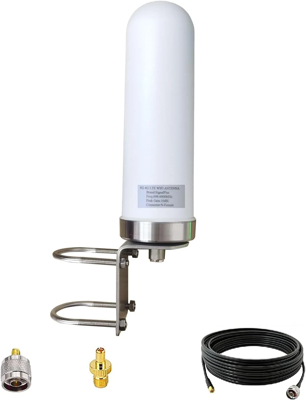 SIGNALPLUS Omni Directional Outdoor 4G 5G LTE GSM Cellular Antenna for Routers (698–6000 MHz, 10 dBi)