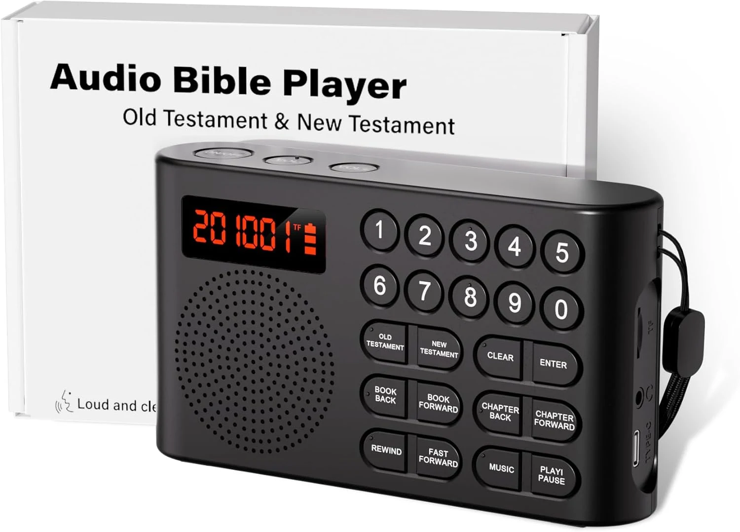 KJV Audio Bible Player, King James Version Electronic Bible, New and Old Testament KJV Talking Audio Bibles Gift for Seniors Visually Impaired & Bible Study with 26H Playtime Quick Navigatio