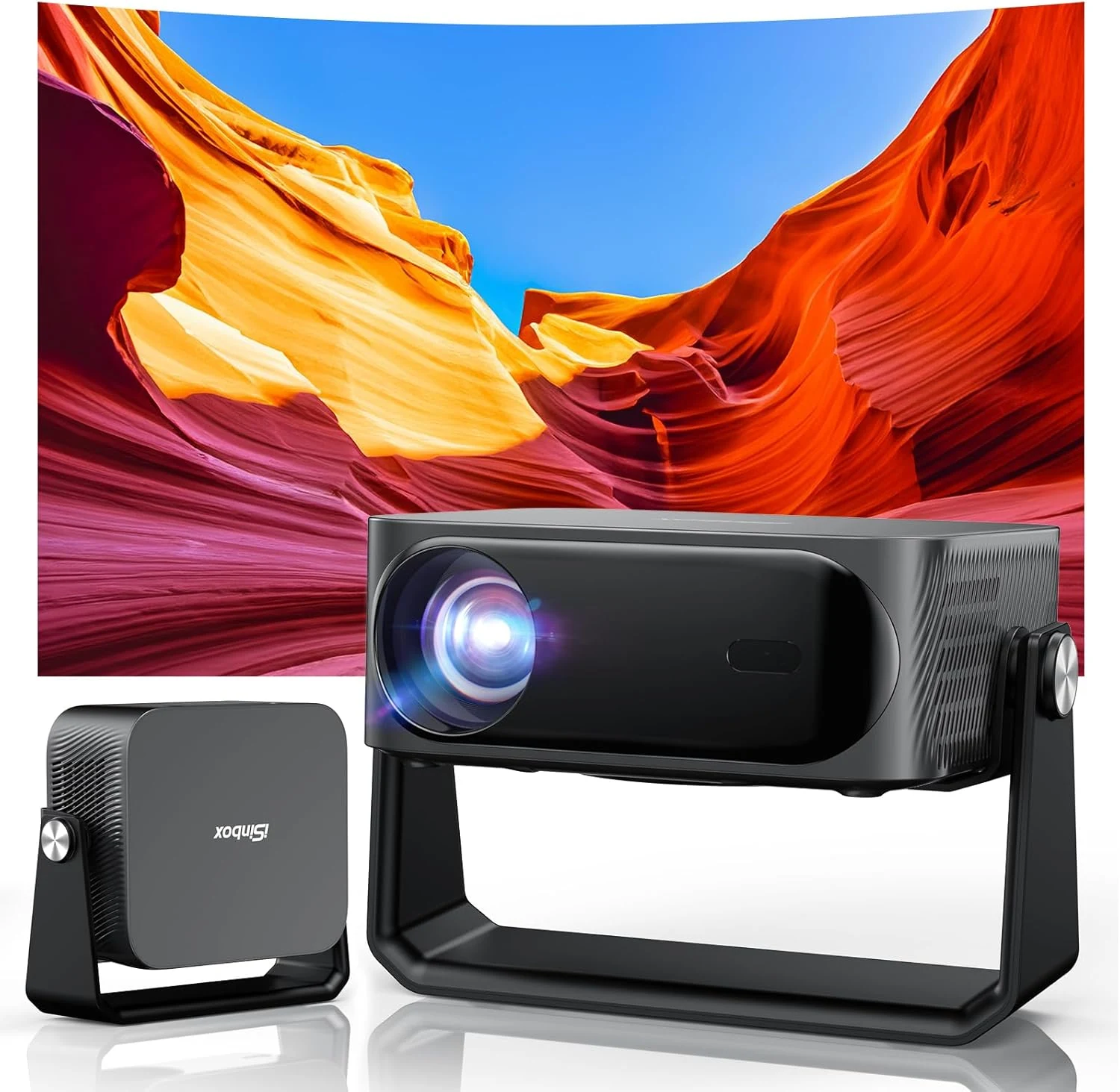 iSinbox YG381 2000 ANSI 4K Outdoor Projector with Smart Pro OS, WiFi, Bluetooth, Auto Focus & Keystone