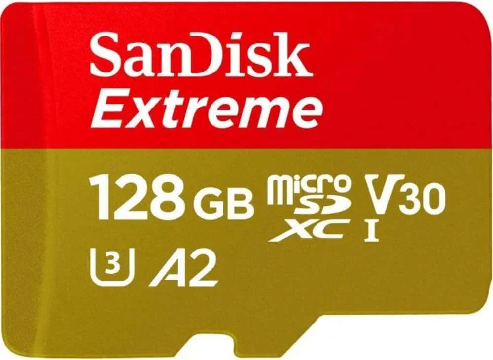 SanDisk 128GB Extreme microSD UHS I Card for 4K Video on Smartphones, Action Cams & Drones