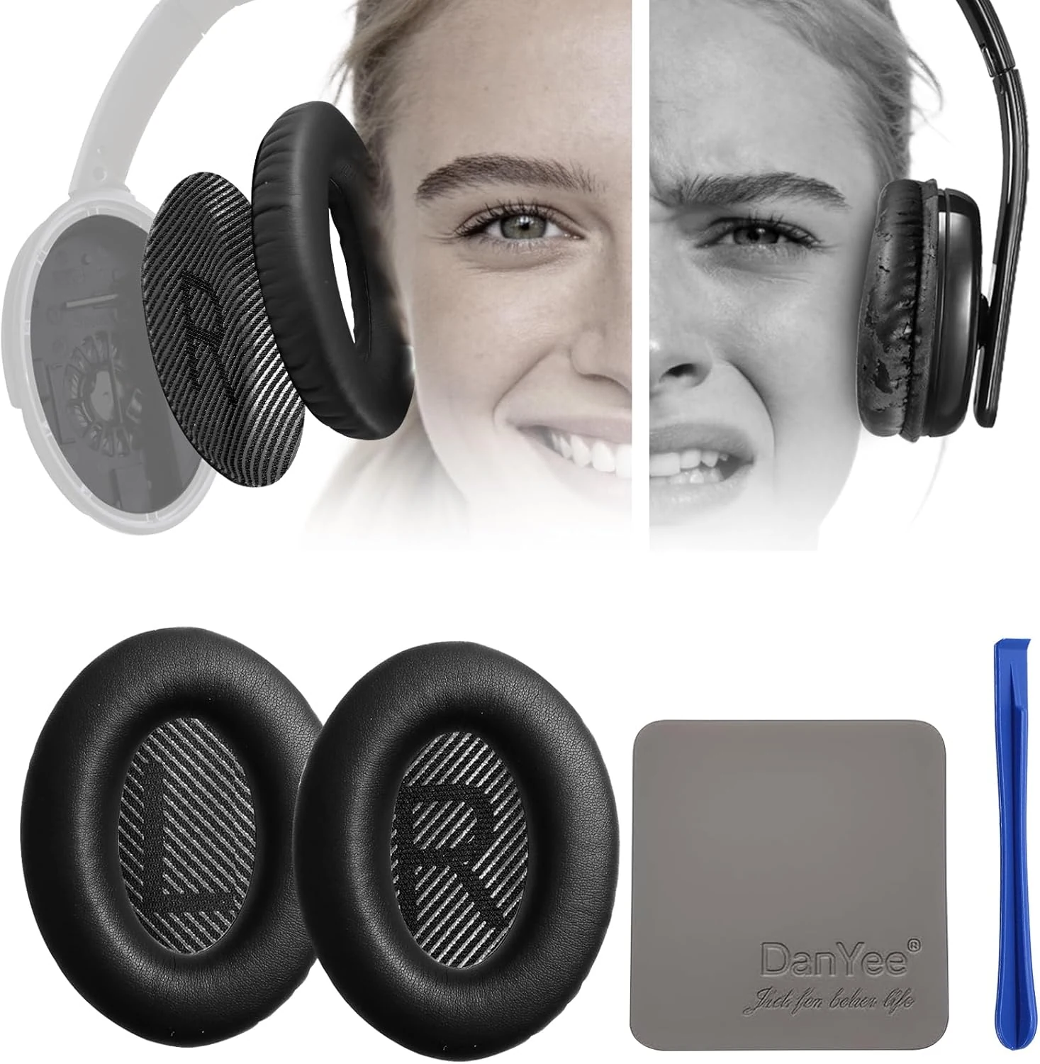 DanYee Noise-canceling Bose Earpads Replacement for Bose QC15 25 35&35II