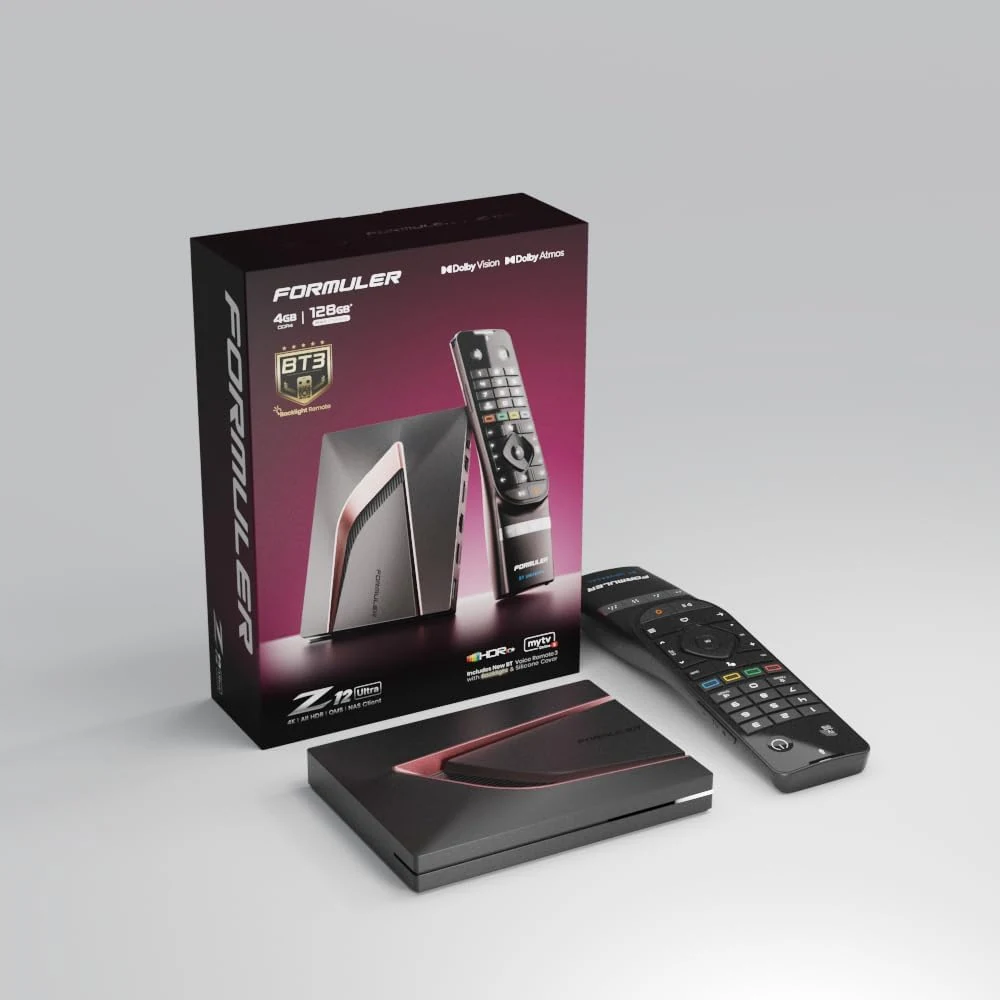 Formuler Z12 Ultra - 4K Streaming Media Player, Android 12, Dolby Vision, Dolby Atmos, HDR10+, Gigabit LAN, WiFi 6E, 4GB RAM, 128GB ROM, Bluetooth Backlight Voice Remote