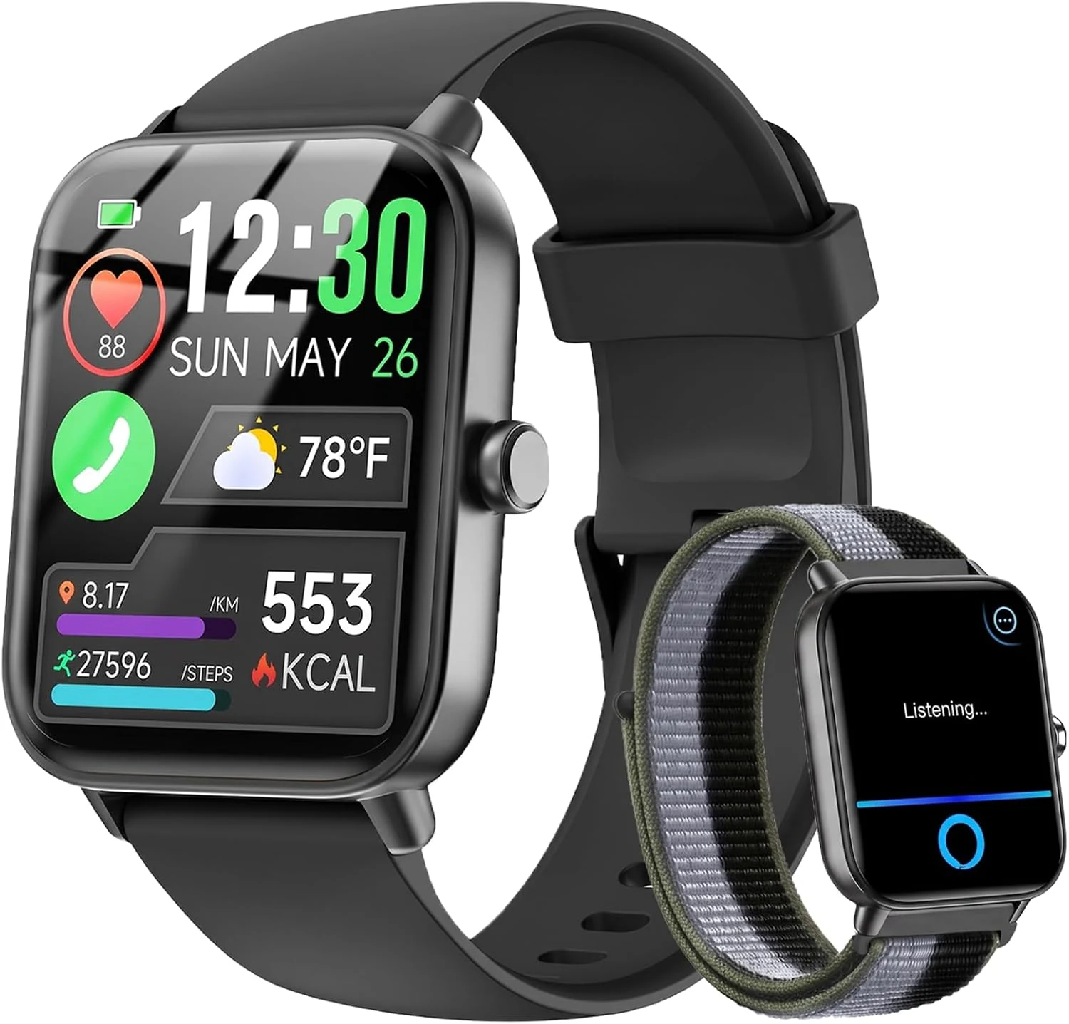 Quican IDW19 Smart Watch (Alexa, Bluetooth Calling, IP68)