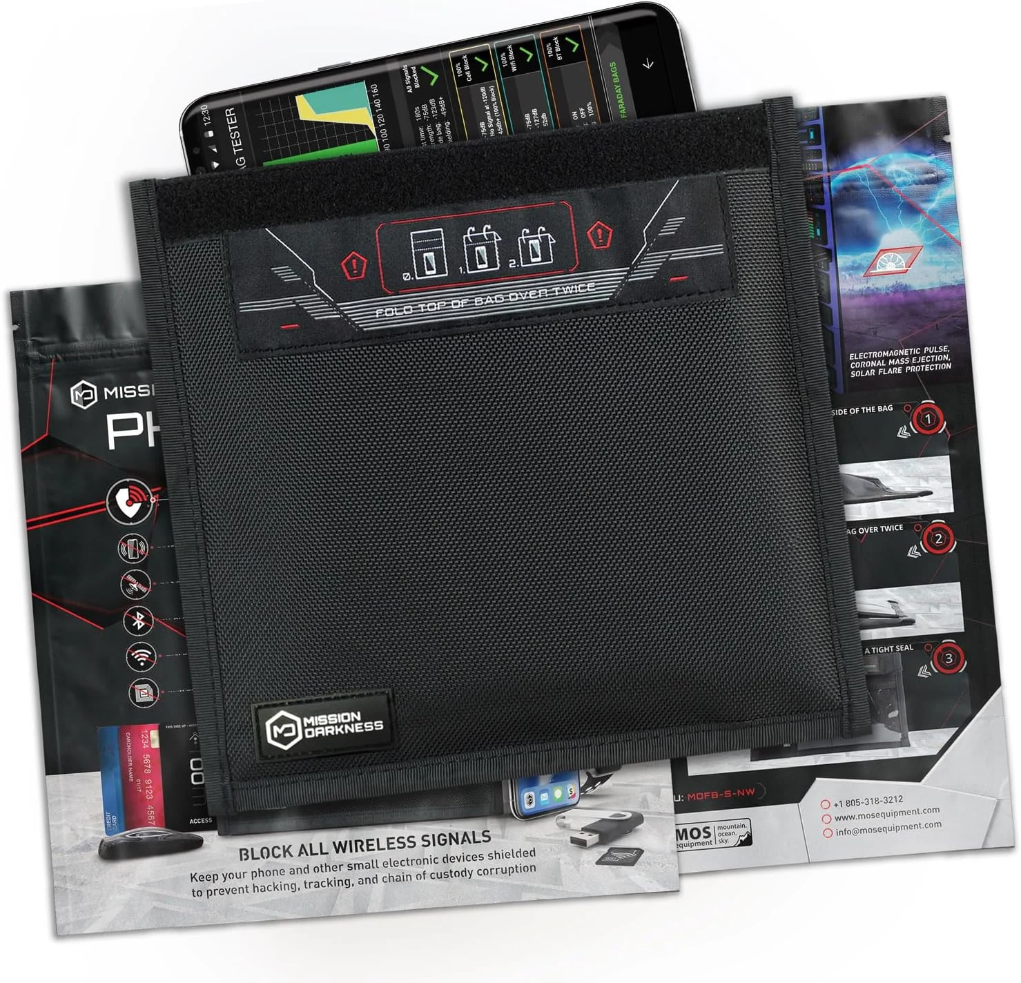 Mission Darkness Non-Window Faraday Bag for Phones // Signal Blocking