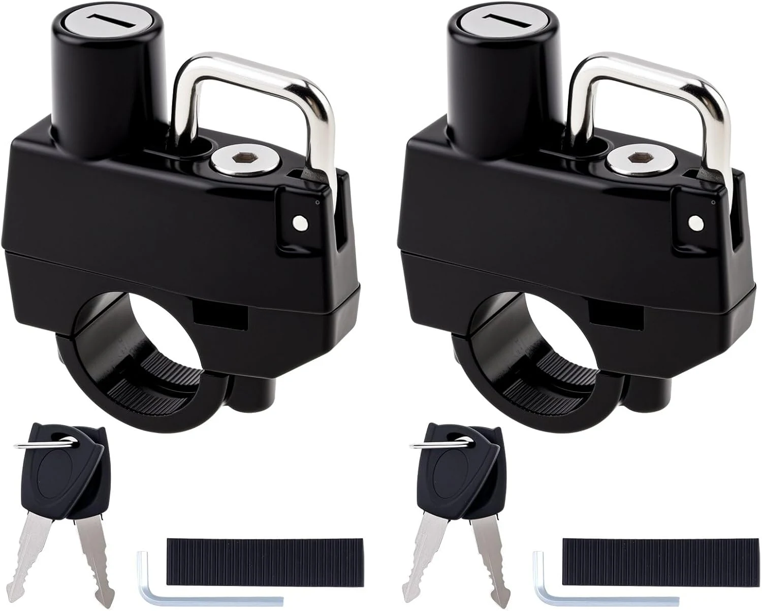 Windance 2 Pack Motorcycle Helmet Lock, Helmet Holder Hook for 7/8" 22mm Handlebar