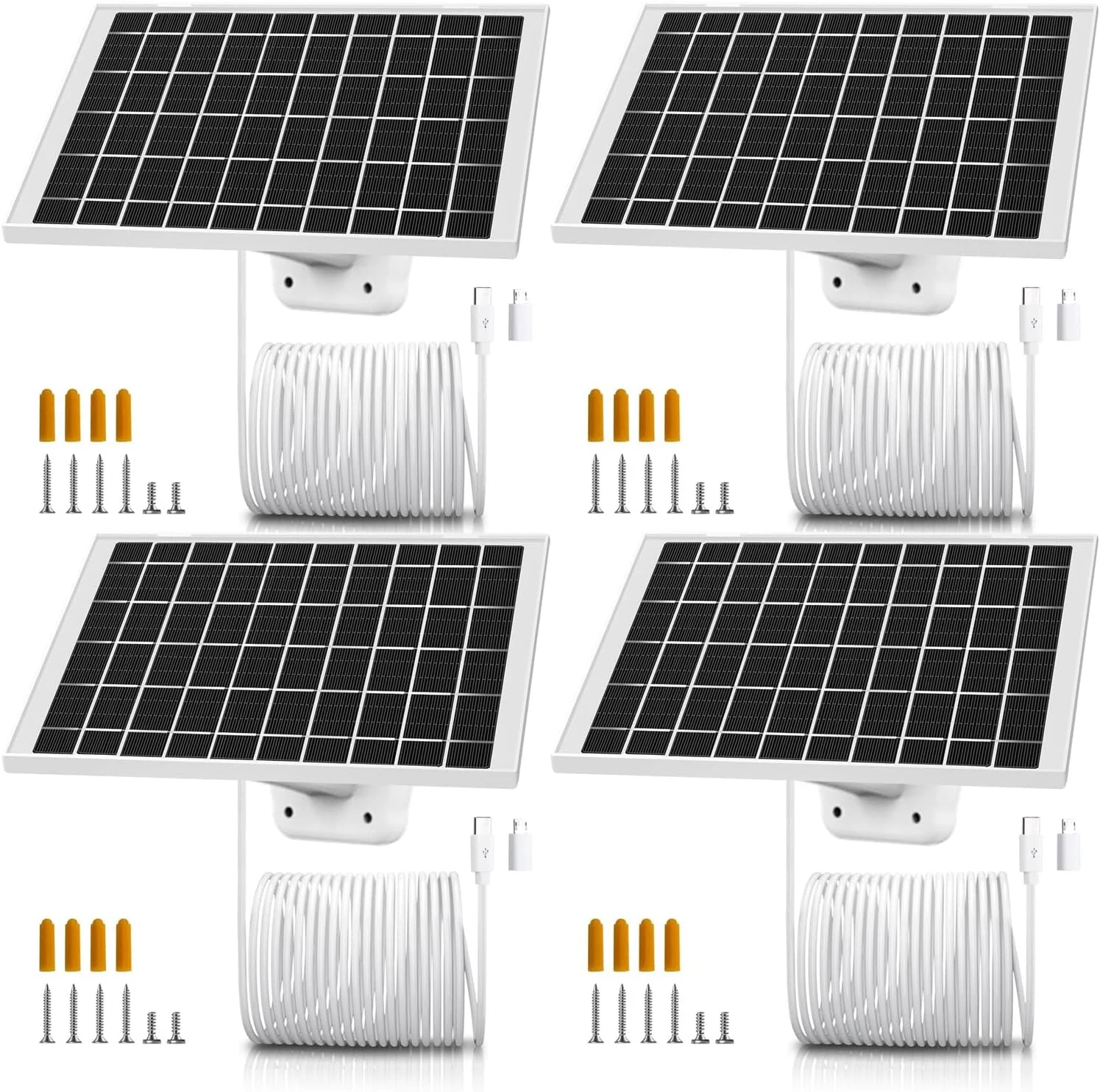 4 Pack 7W Solar Panel Charger for Arlo Essential 2K