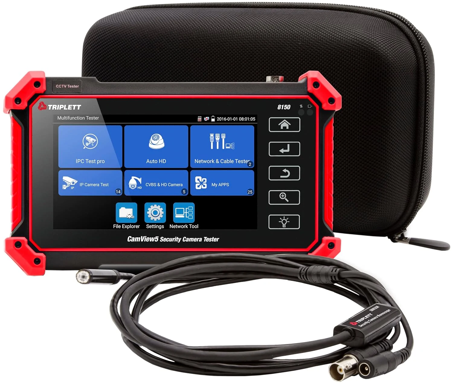 Triplett 8150-BR-KIT CamView IP Pro 5 HD CCTV Camera Tester with Waterproof Borescope
