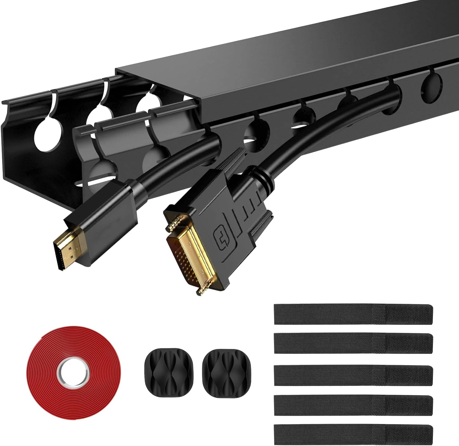 ENONCI Updated Cable Raceway Kit - 77 (5x15.4) Inch Open Slot Wire Covers