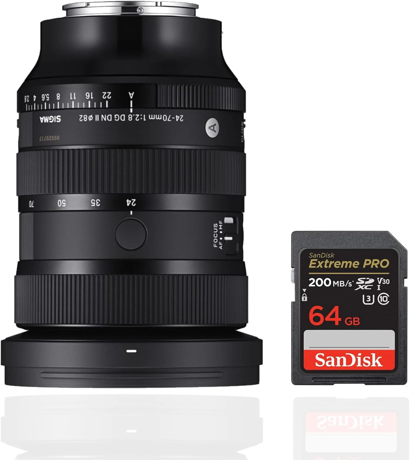 Sigma 24-70MM F2.8 DG DN II Art Lens, Sony E Mount Bundle with SanDisk 64GB Extreme Pro SDXC UHS-I Memory Card