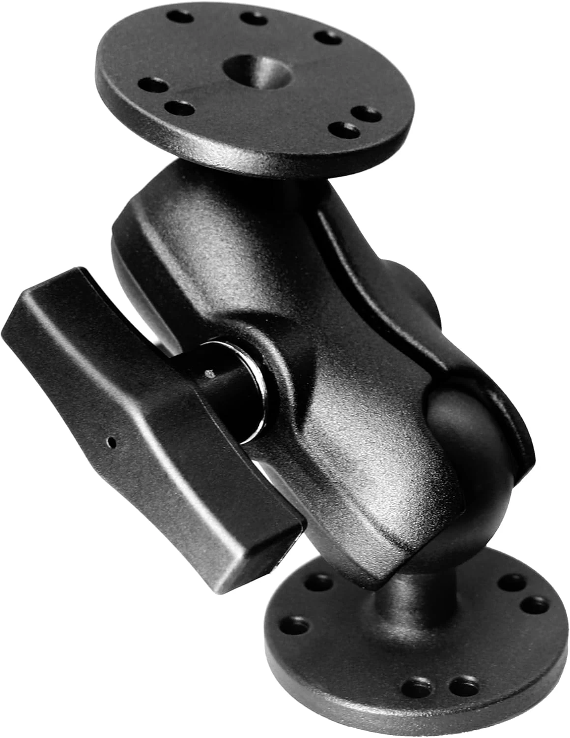 Aluminum 1.5" Double Ball Mount with Two AMPS Round Plates, Fish Finder/Truck/GPS Mount (WINDFRD)