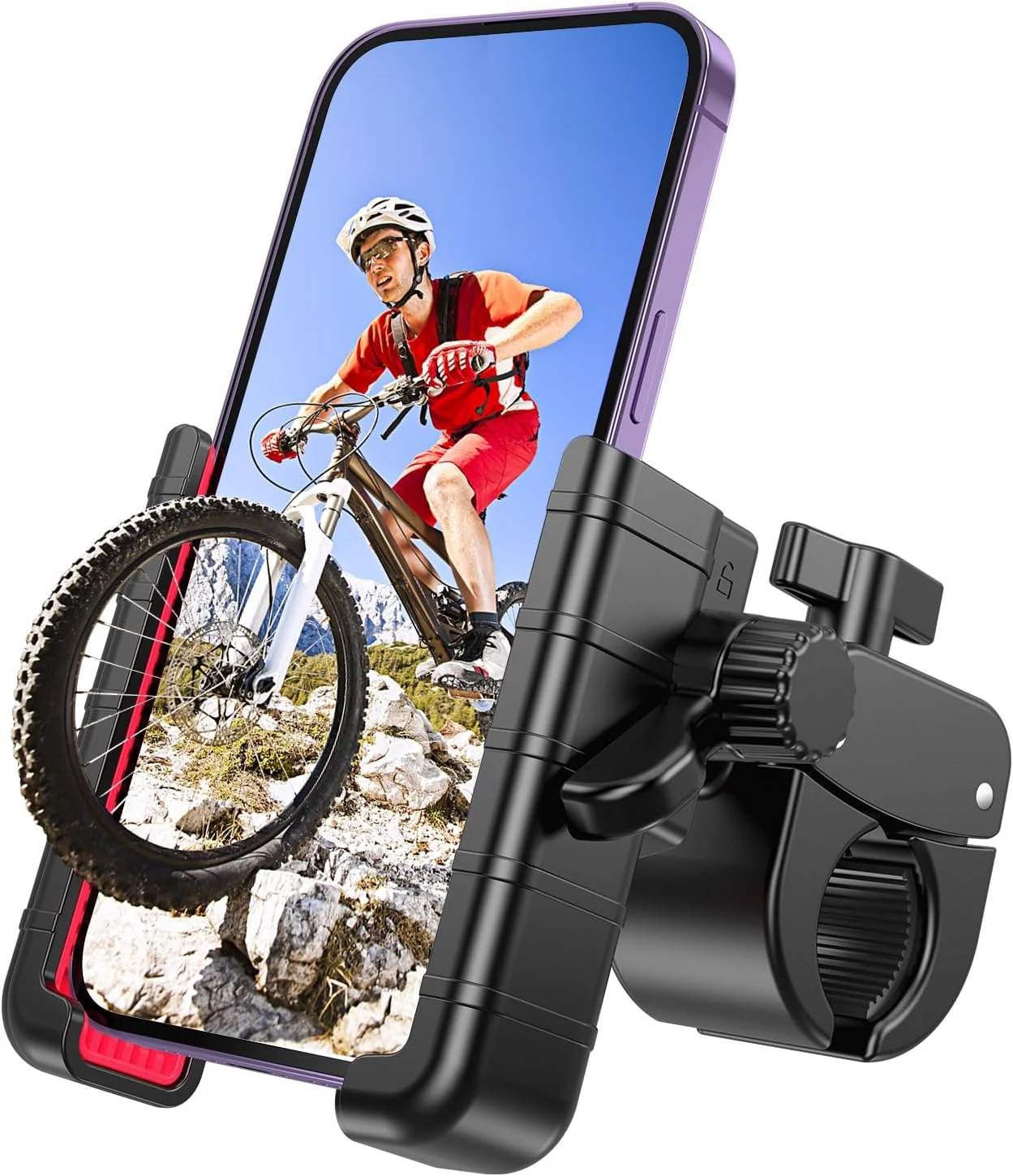 Bike Phone Mount Holder, [Camera Friendly] Motorcycle Phone Mount for Electric Scooter, Mountain, Dirt Bike and Motorcycle