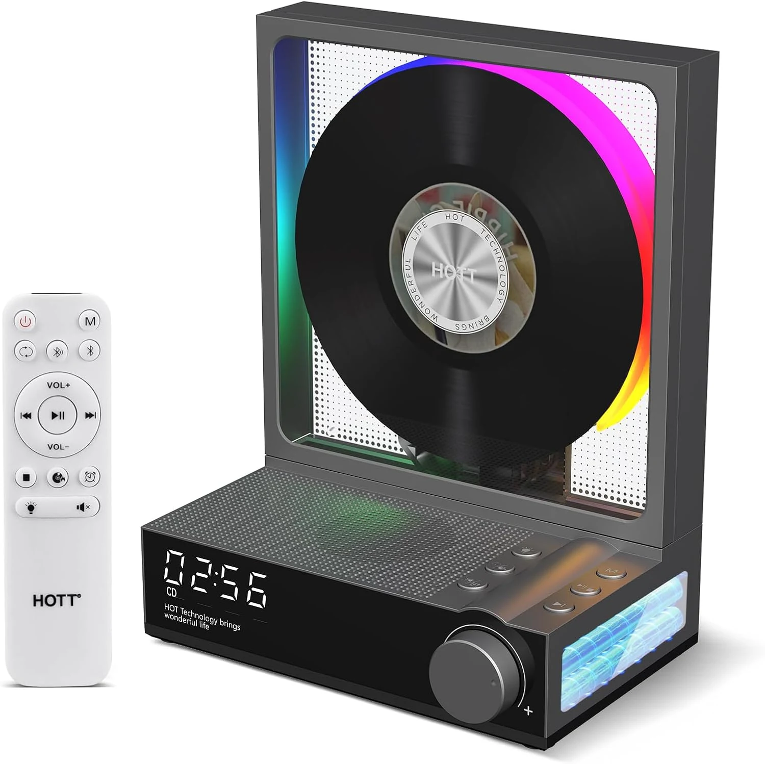HOTT C229 Desktop Portable CD Player with Bluetooth 5.3, Built-in Speaker