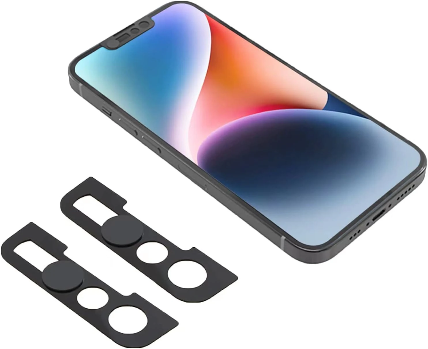 Phone Front Camera Cover, Webcam Cover Compatible for iPhone 17e / 16e / 14 / 14 Plus / 13 / 13 Mini / 13 Pro / 13 Pro Max (2 Pack, Black)