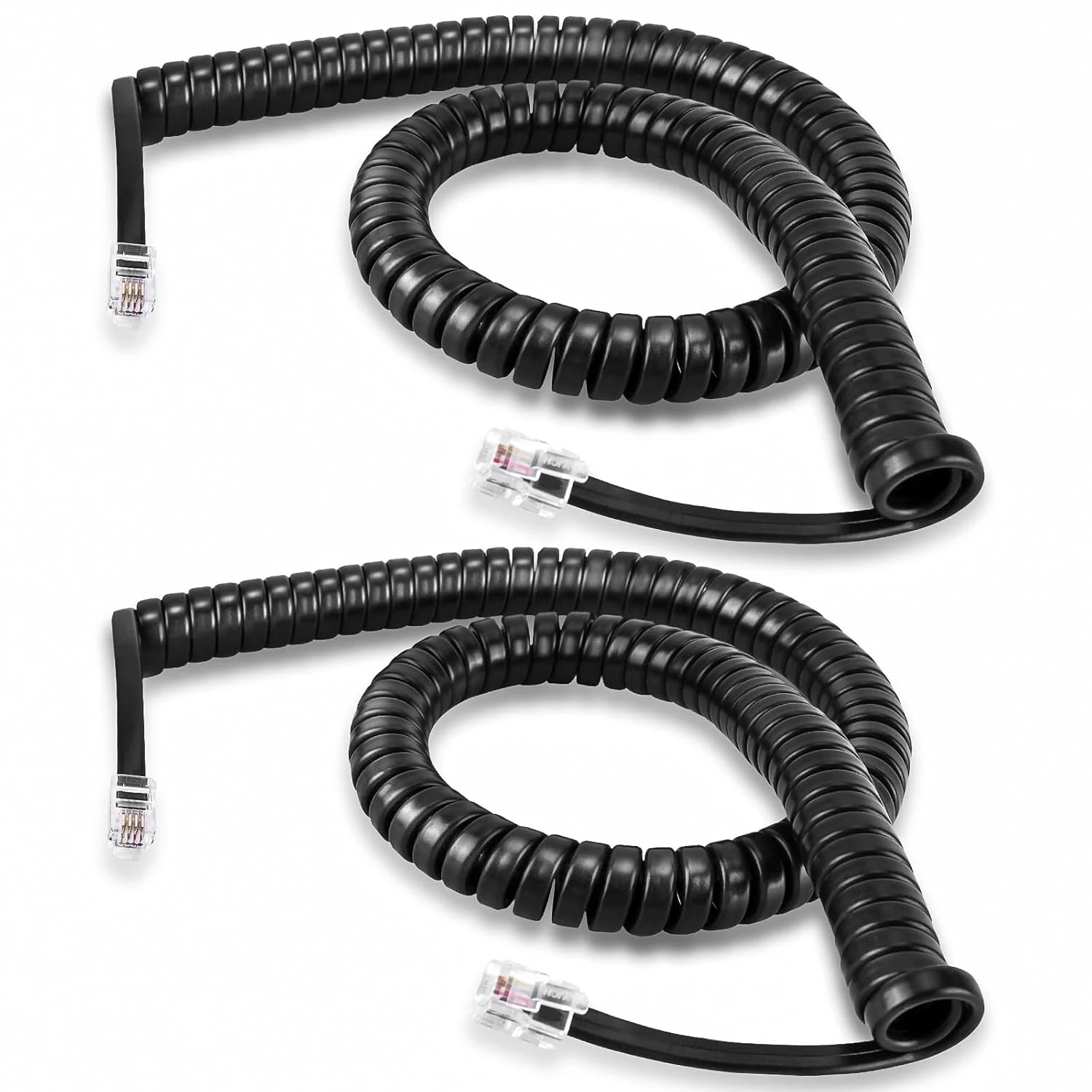 EZYUMM Phone Cord for Landline, 2 Pack Black Handset Telephone Cord