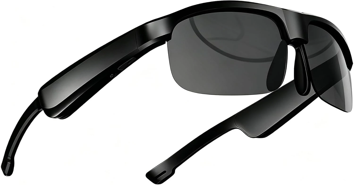 Smart Glasses Polarized Bluetooth Sunglasses, Black Frame-Black Lens