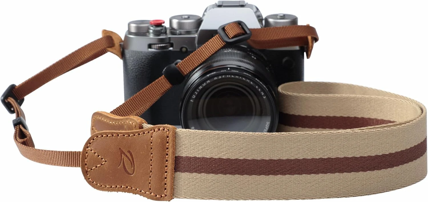 Padwa Lifestyle Beige Brown Stripe Camera Strap