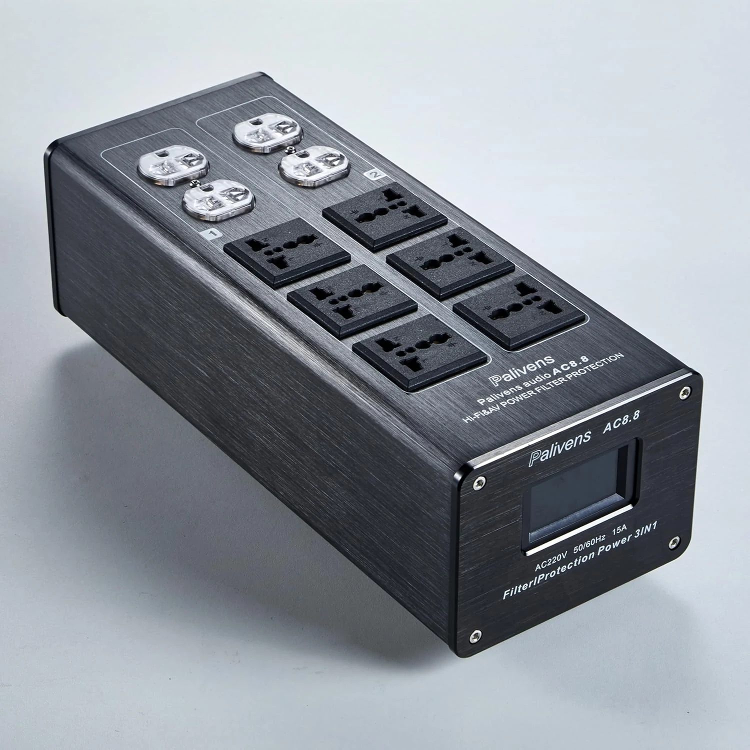AC Power Filter Power Conditioner, 8 Ways Power Socket, Line Conditioner Power Purifier