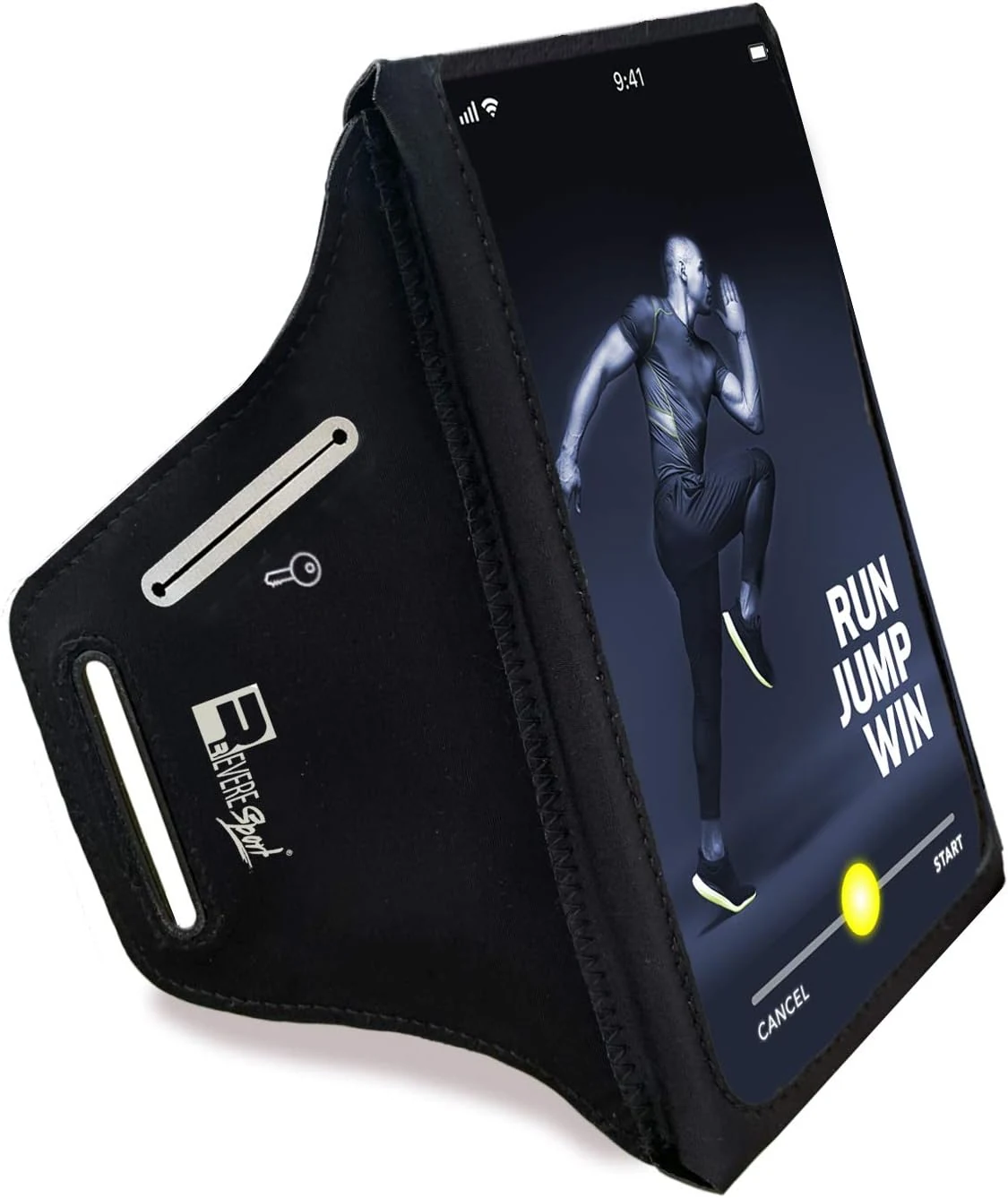 RevereSport Waterproof Running Armband for Phone with Case On (Otterbox, Lifeproof) (Large)