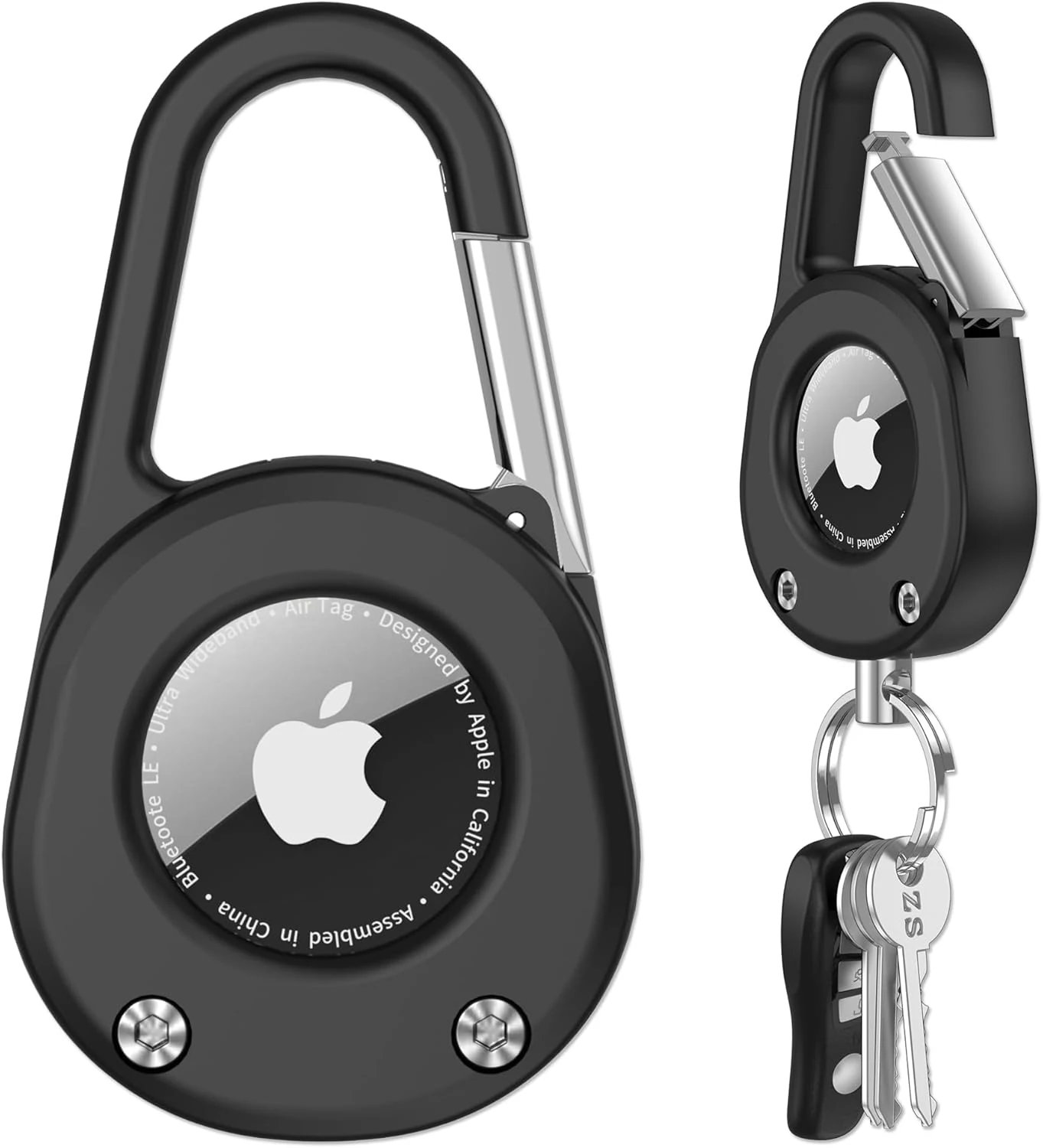 SCALLOP for AirTag (1st & 2nd Gen) Keychain with Carabiner,Thick Hard PC Air Tag Holder,IPX8 Waterproof,Secure Lock
