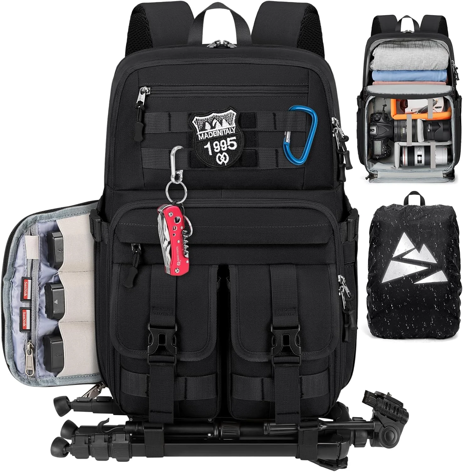 RAINSMORE Camera Bag Backpack for DSLR/SLR/Mirrorless Camera Bags for Photographers