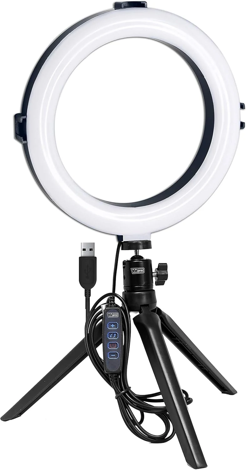 Vidpro RL-8 8" Inch LED Ring Light Kit with Mini Tripod and Ball Head