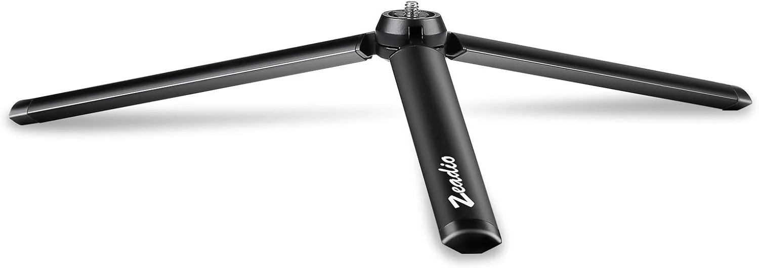 Zeadio Metal Mini Tripod with 1/4 Inch Screw, Desktop Tabletop Stand Tripod