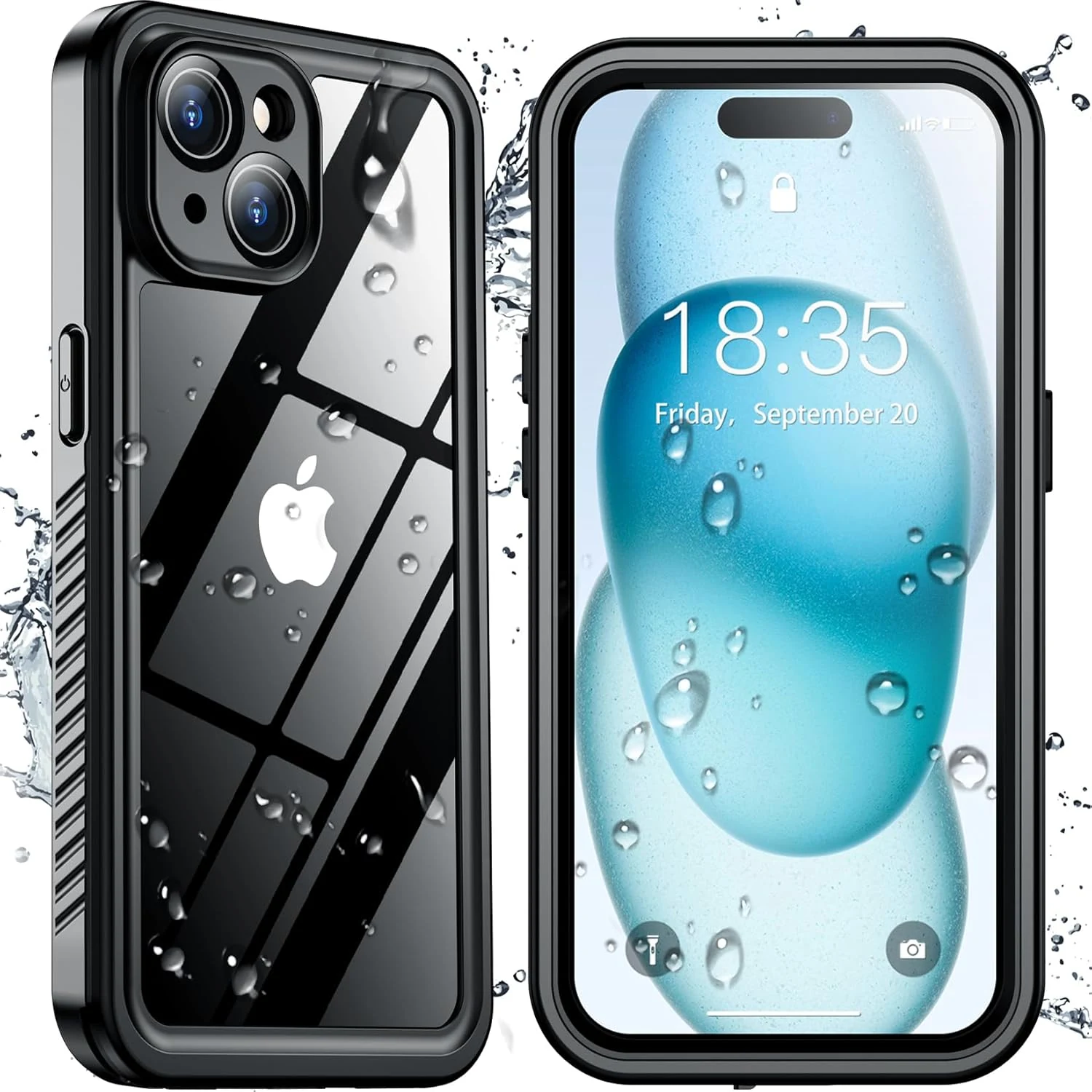 SPIDERCASE for iPhone 15 Case Waterproof, Built-in Lens & Screen Protector