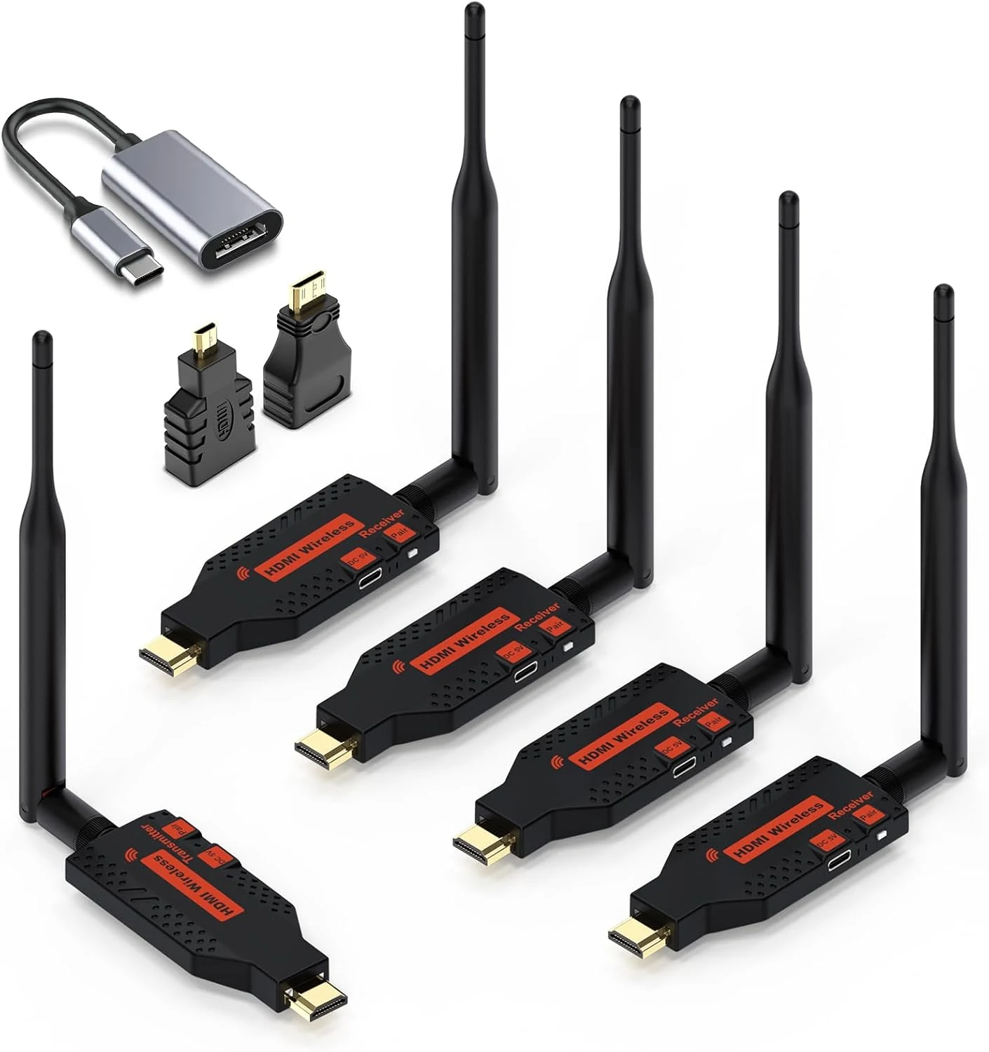 Wireless HDMI 4 Receivers and 1 Transmitter,200FT/60M 4K Decode 1080P review
