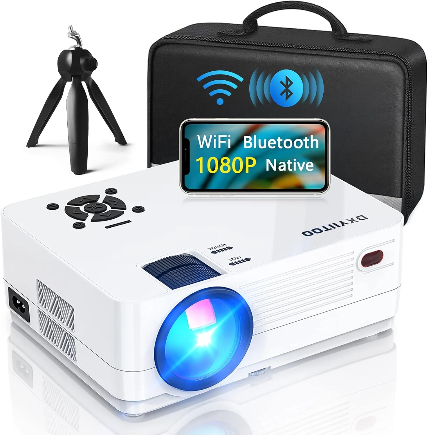 Dxyiitoo Native 1080P Projector with WiFi and Two-Way Bluetooth (S3)