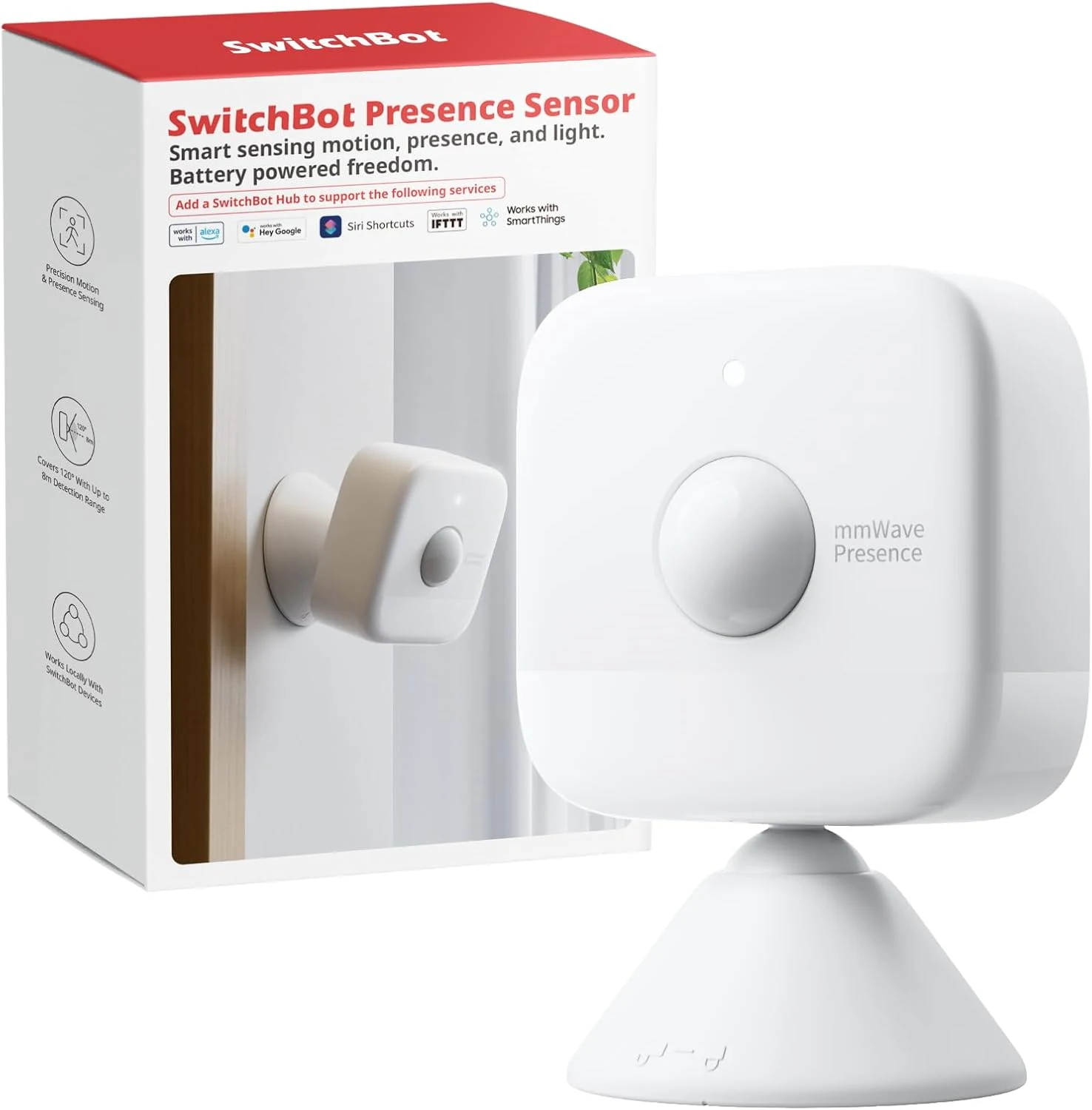 SwitchBot Smart mmWave Radar Motion Sensor, Bluetooth Presence Sensor with Dynamic Detection & Zone Positioning