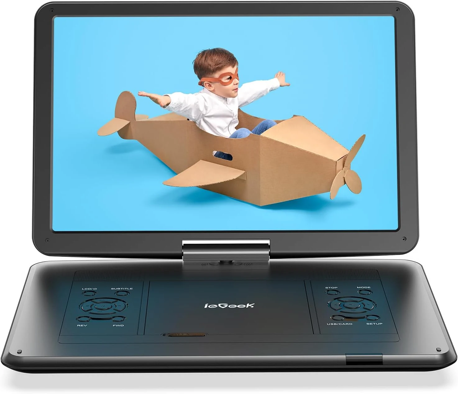 ieGeek 17.5" Portable DVD Player with 15.6" Swivel HD Large review
