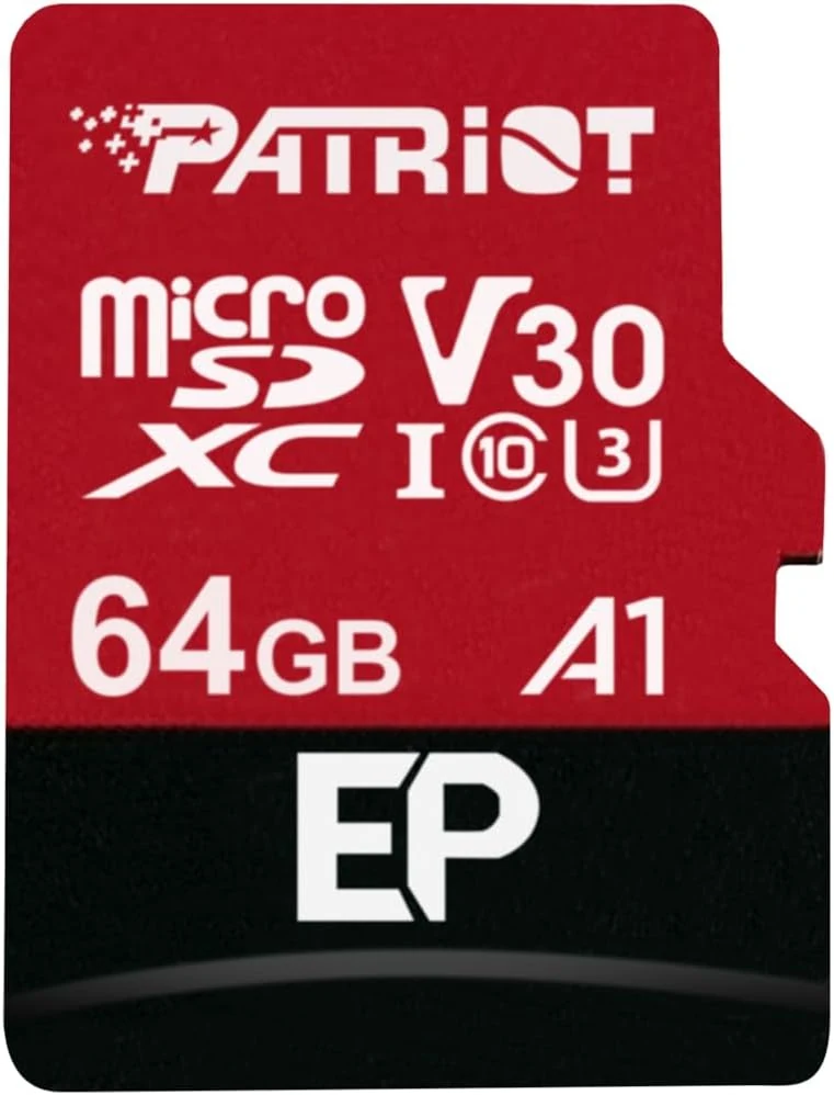 Patriot Memory 64GB A1 / V30 Micro SD Card for Android Phones and Tablets, 4K Video Recording - PEF64GEP31MCX