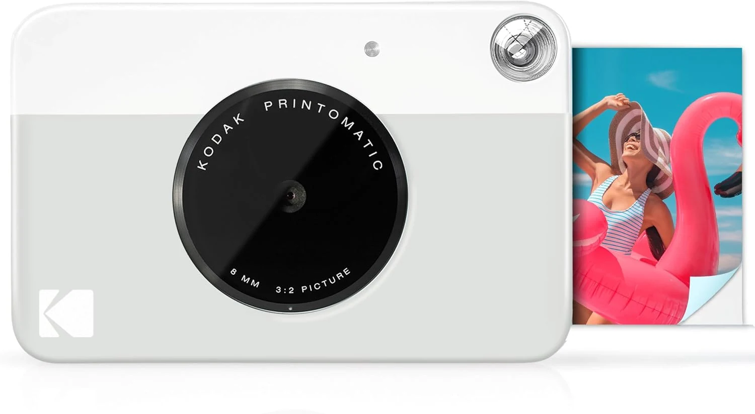 KODAK Printomatic Full-Color Instant Print Digital Camera, Zink 2x3" (5.1x7.5 cm) Sticky-Back Photo Paper, 5MP, Portable, Creative Fun Gift for Birthday, Christmas, Holiday, Grey