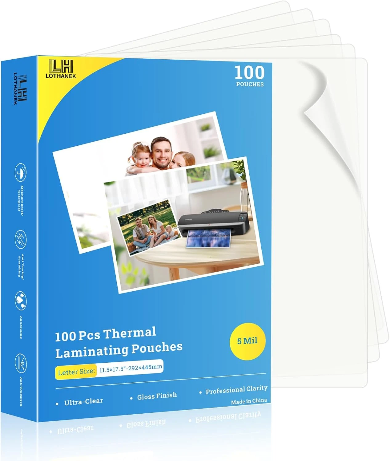 100 Pack Thermal Laminating Pouches 5 Mil, 11.5X 17.5 Inches Clear Laminating Sheets
