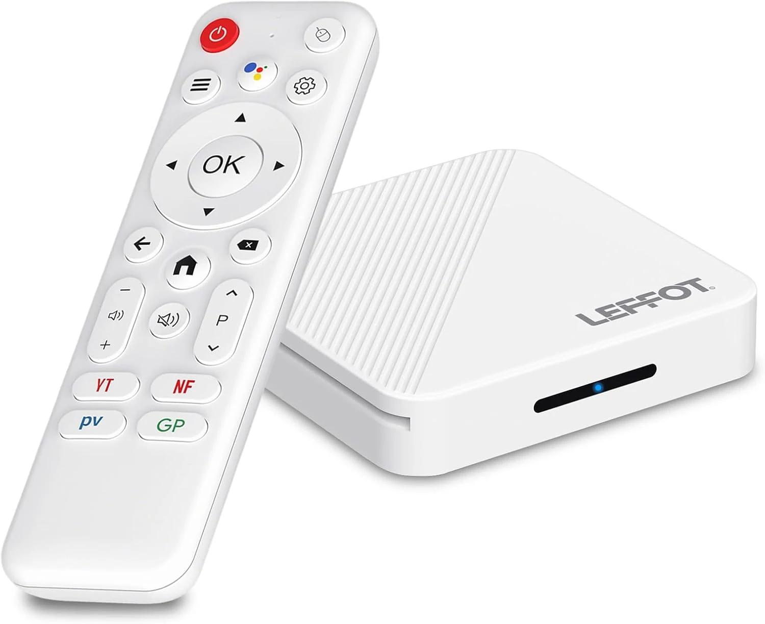 Android 14.0 TV Box 2026, 2GB RAM + 16GB ROM, LEFFOT H313 4K Ultra HD Streaming Device for TV, Support Voice Remote, 2.4G & 5G WiFi 6, BT 5.4, 100M Ethernet, USB 3.0, RK3518 Quad-Core A53