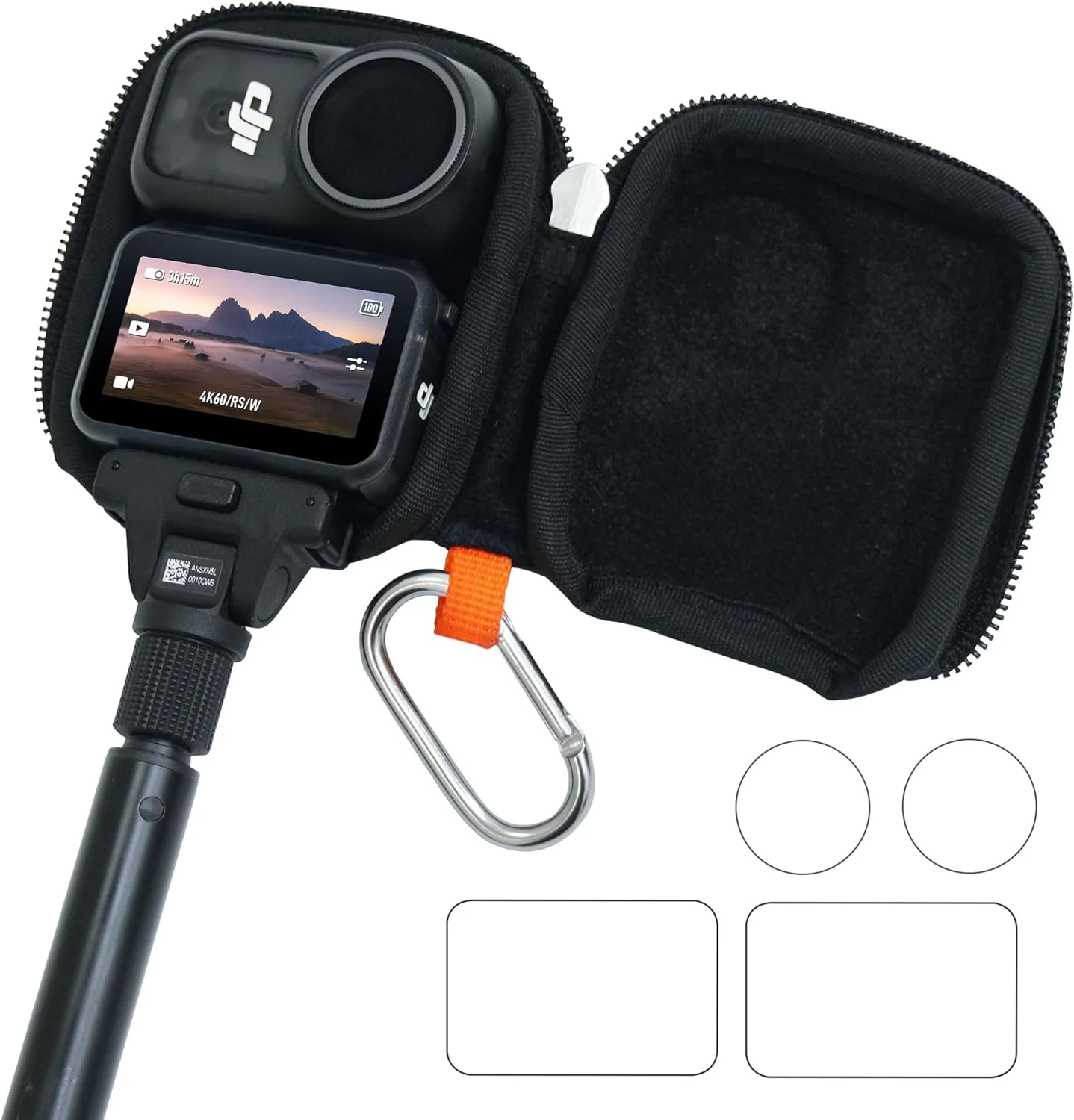 CYNOVA Osmo Nano Carrying Case for DJI Osmo Nano Accessories, Hard Shell Travel Storage Case with DJI Osmo Nano Screen Protector (2 Set)
